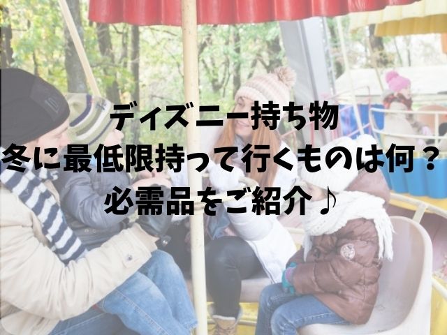 ディズニー 持ち物 冬 必需品